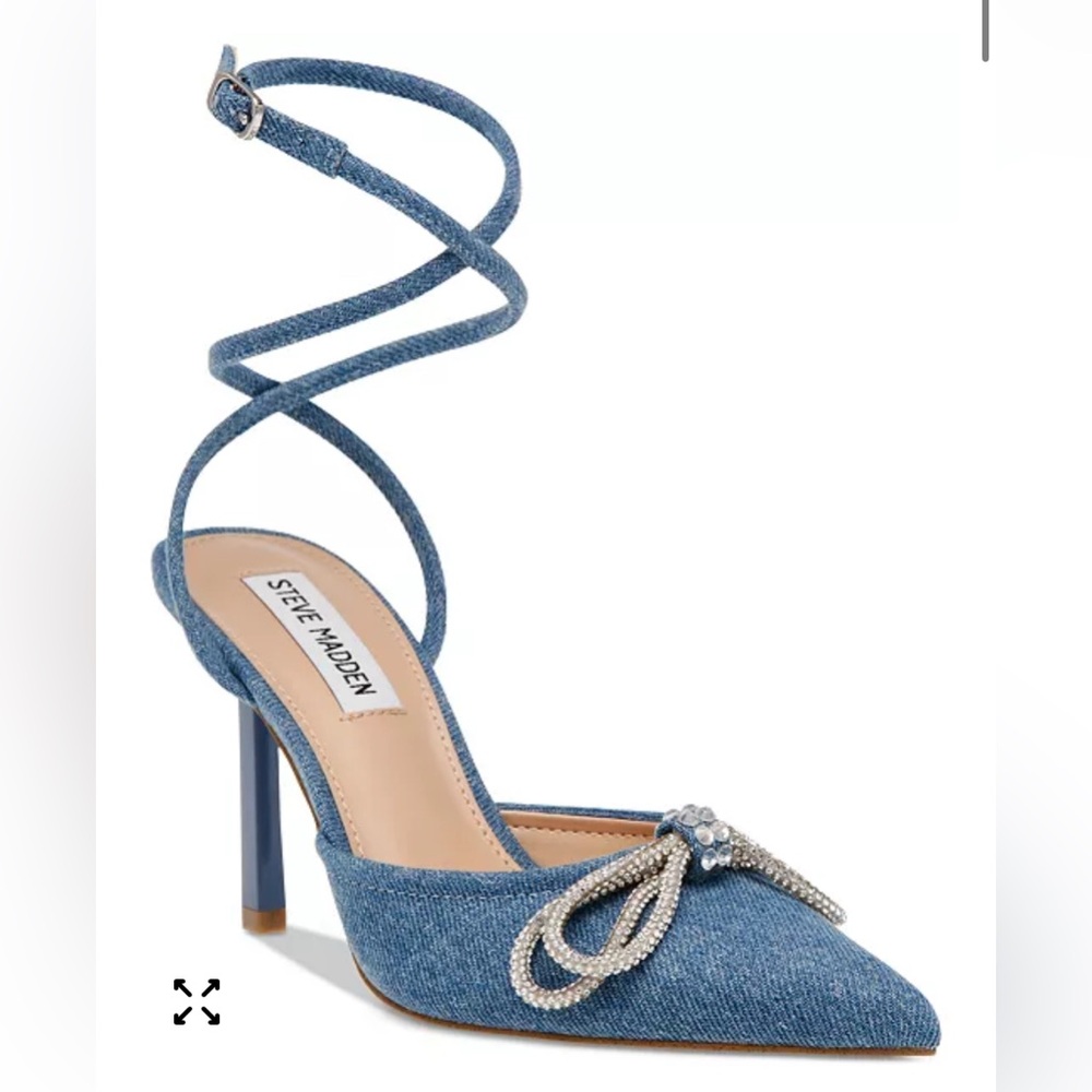 Steve Madden Denim Blue Wrap Heels